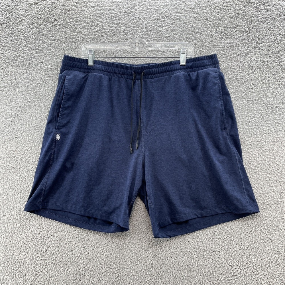 Rhone Shorts Mens XXL Blue 7 In Linerless Lightweight Stretch Workout Short